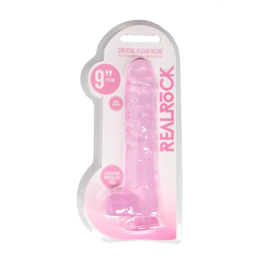 REALISTIC DILDO WITH BALLS - 9 / 23 CM