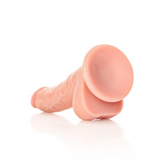 CURVED REALISTIC DILDO WITH BALLS AND SUCTION CUP - 7 / 18 CM