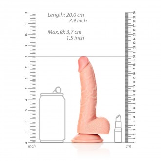 CURVED REALISTIC DILDO WITH BALLS AND SUCTION CUP - 7 / 18 CM