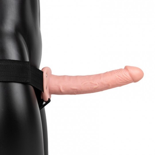 VIBRATING HOLLOW STRAP-ON WITHOUT BALLS - 10 / 24,5 CM