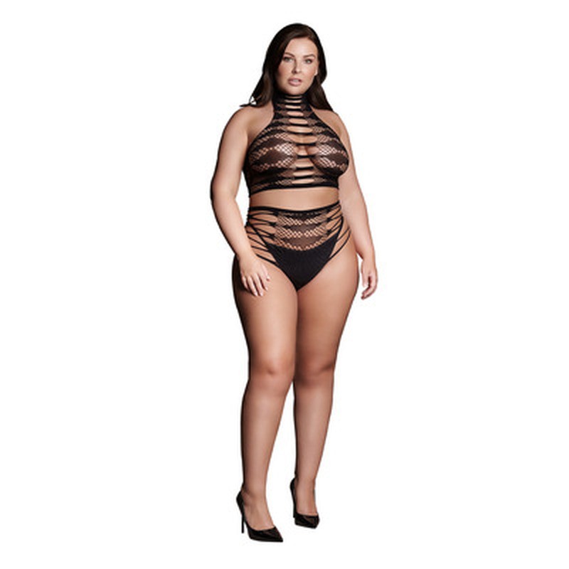 CARPO XLVI - TWO PIECE WITH TURTLENECK, CROP TOP AND PANTIE - PLUS SIZE