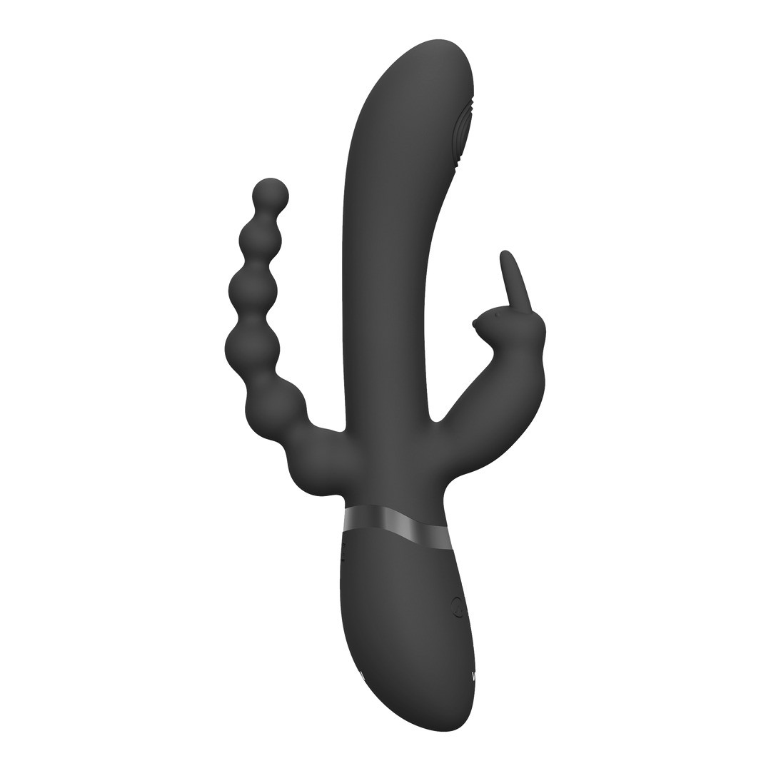 RINI - PULSE WAVE  VIBRATING DOUBLE PENETRATION RABBIT - BLACK