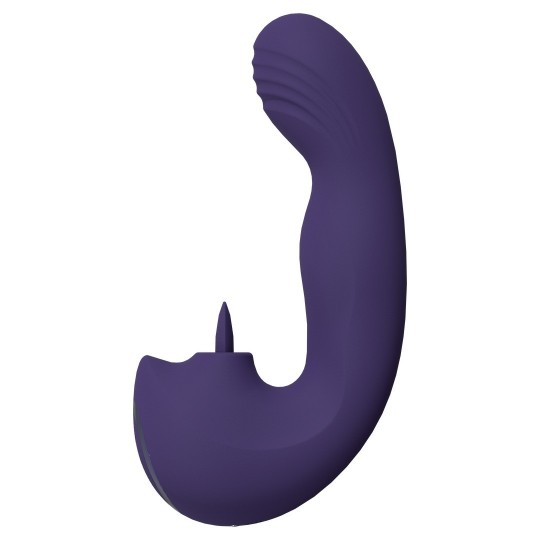 YUMI - TRIPLE MOTOR G-SPOT FINGER MOTION VIBRATOR AND FLICKERING TONGUE STIMULATOR - PURPLE