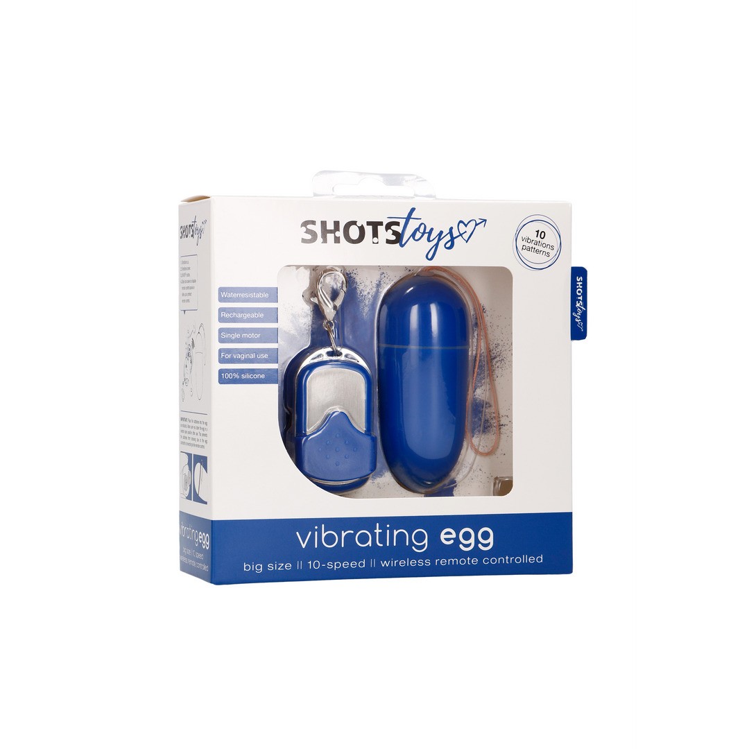 VIBRATING EGG WITH 10 SPEEDS AND REMOTE CONTROL - L - BLUE