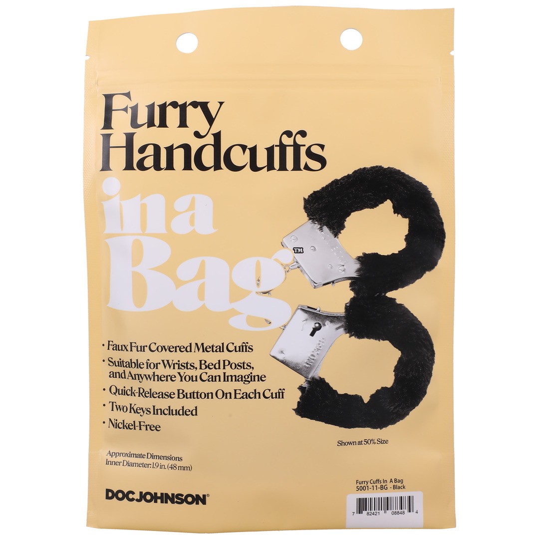 FURRY HANDCUFFS - BLACK