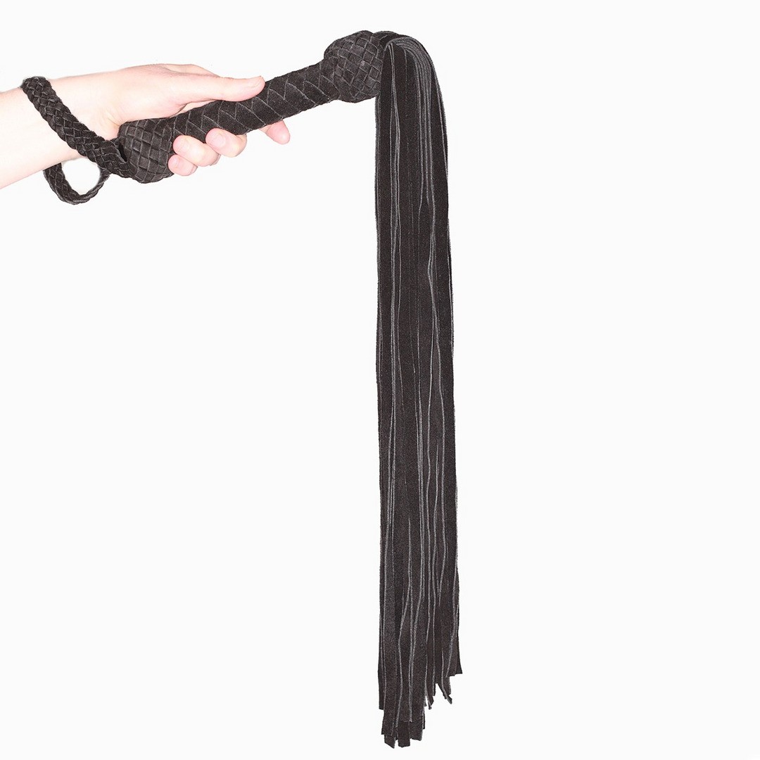 LEATHER SUEDE FLOGGER - BLACK