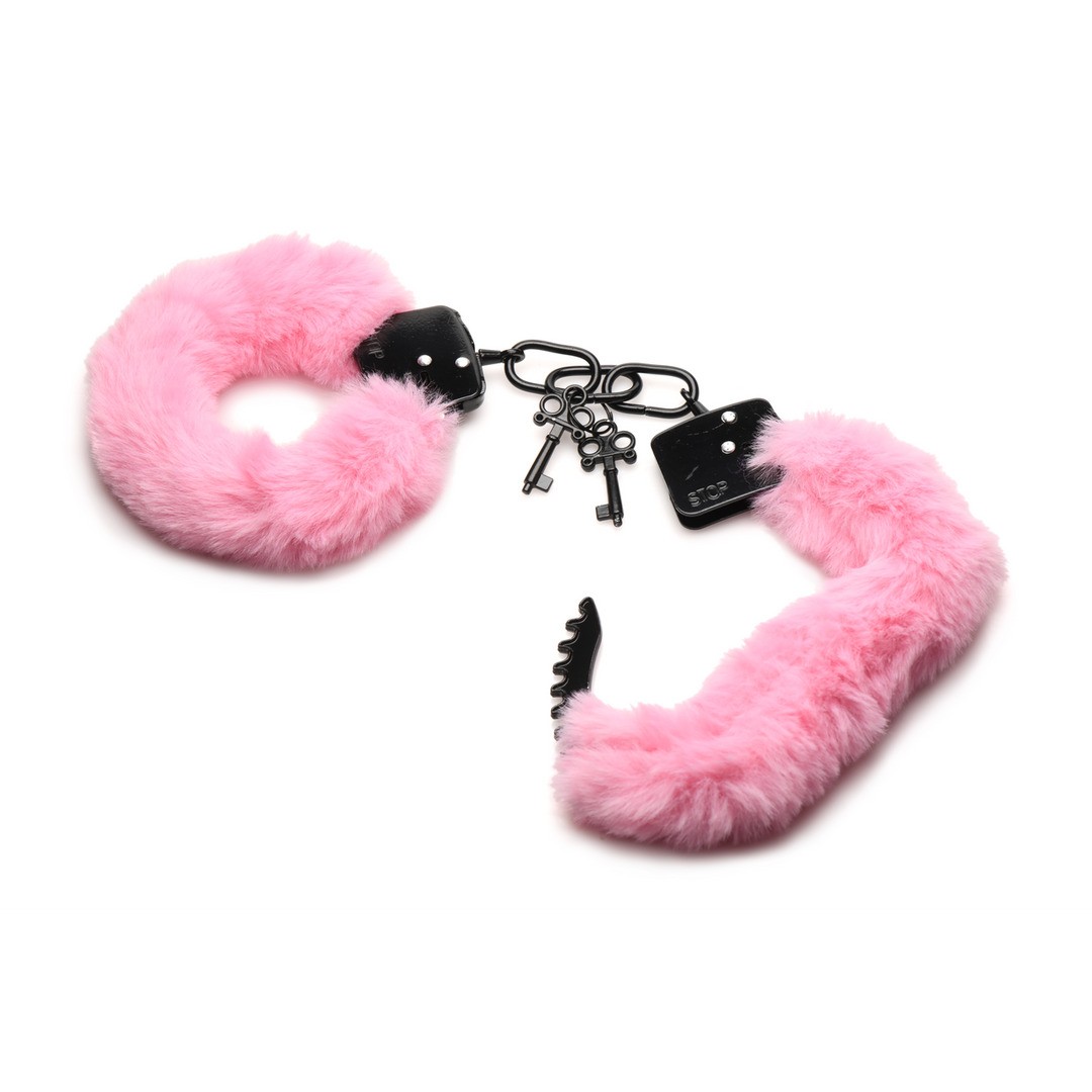 CUFFED IN FUR - FURRY HANDCUFFS - PINK