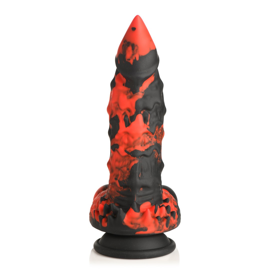 FIRE DEMON - MONSTER SILICONE DILDO - RED/BLACK