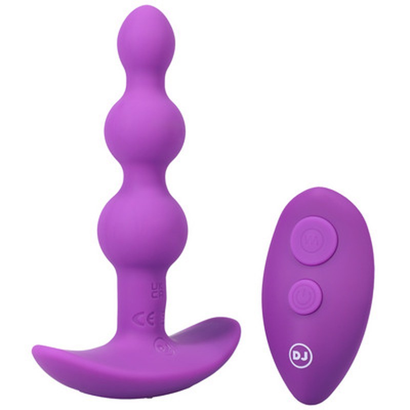 BEADED VIBE - SILICONE ANAL PLUG WITH REMOTE CONTROL