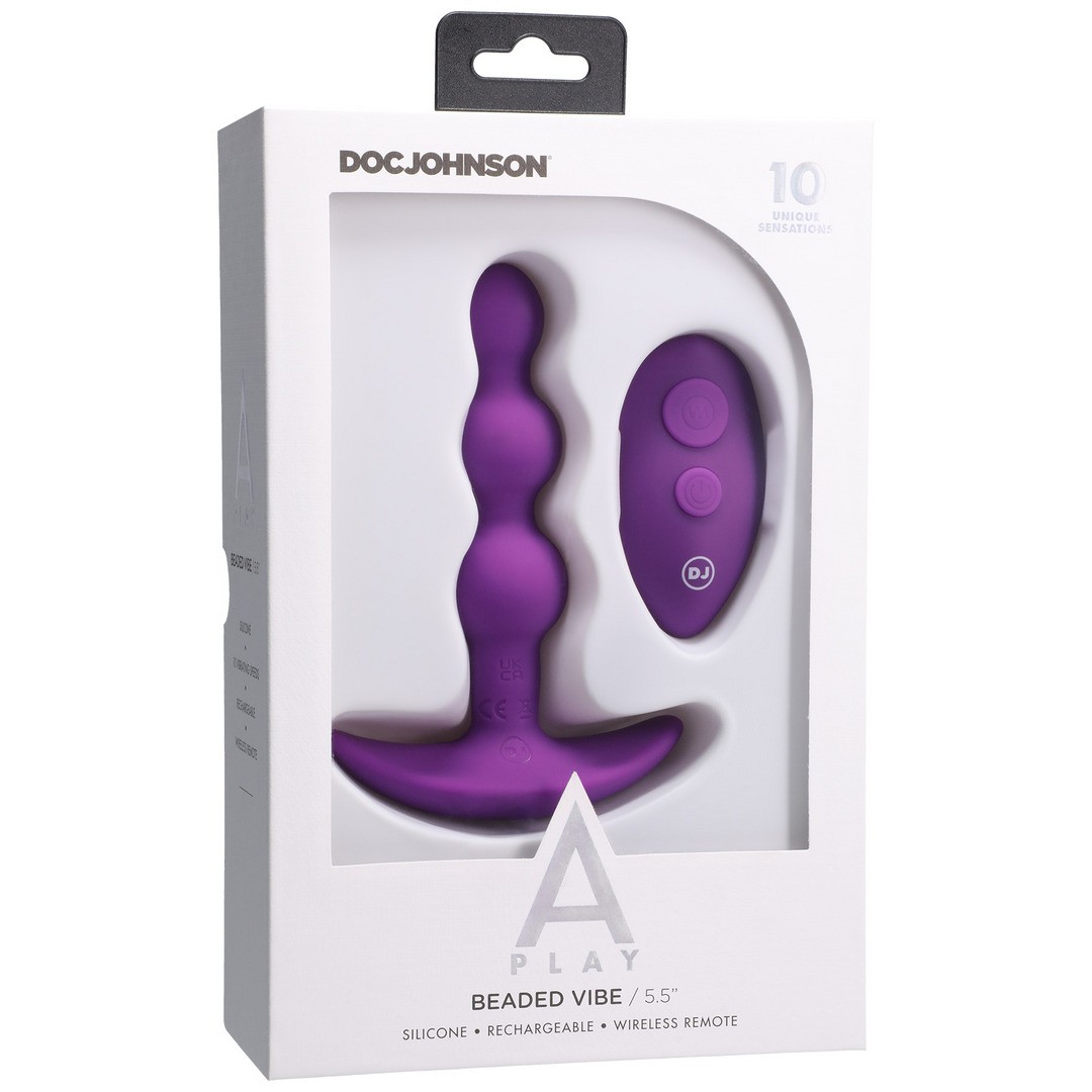 BEADED VIBE - SILICONE ANAL PLUG WITH REMOTE CONTROL