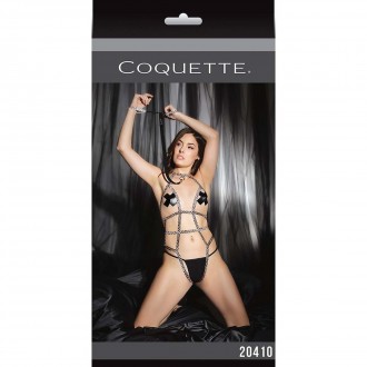 CROTCHLESS TEDDY WITH STRAPS - ONE SIZE