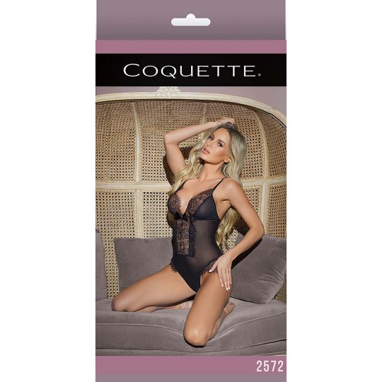 TRANSPARENT CROSSLESS LACE TEDDY - ONE SIZE