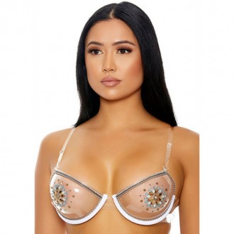 CLEAR THE AIR - RHINESTONES BRA - ONE SIZE