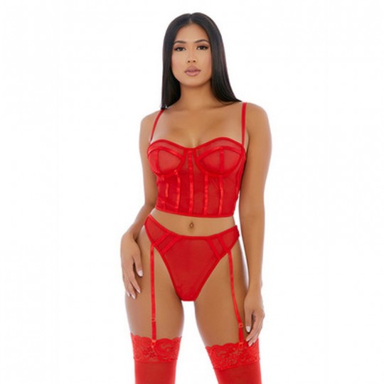 SHEER INTIMACY - MESH BUSTIER SET