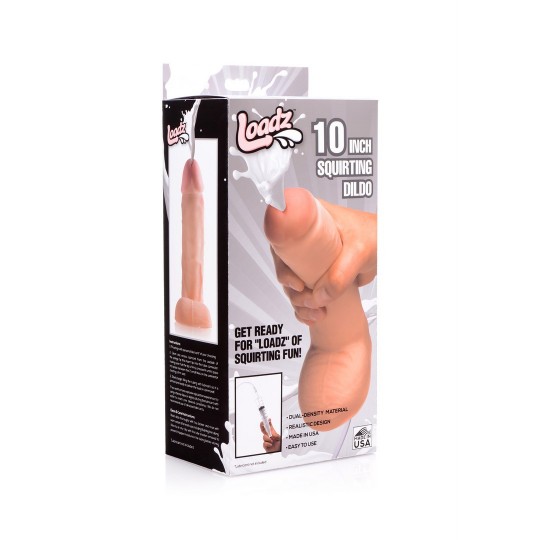 REALISTIC DUAL DENSITY SQUIRTING DILDO - 10 / 25,5 CM