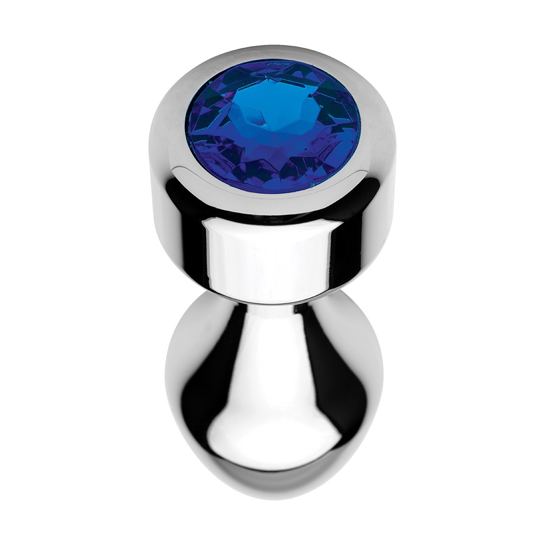 BLUE GEMSTONE - WEIGHTED BASE ALUMINUM PLUG - LARGE