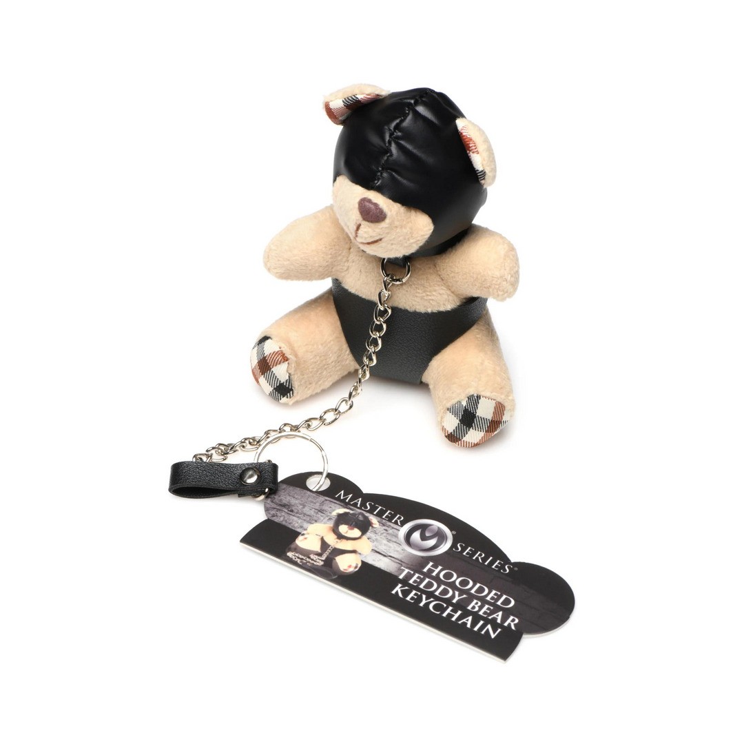 HOODED TEDDY BEAR KEYCHAIN - TAN