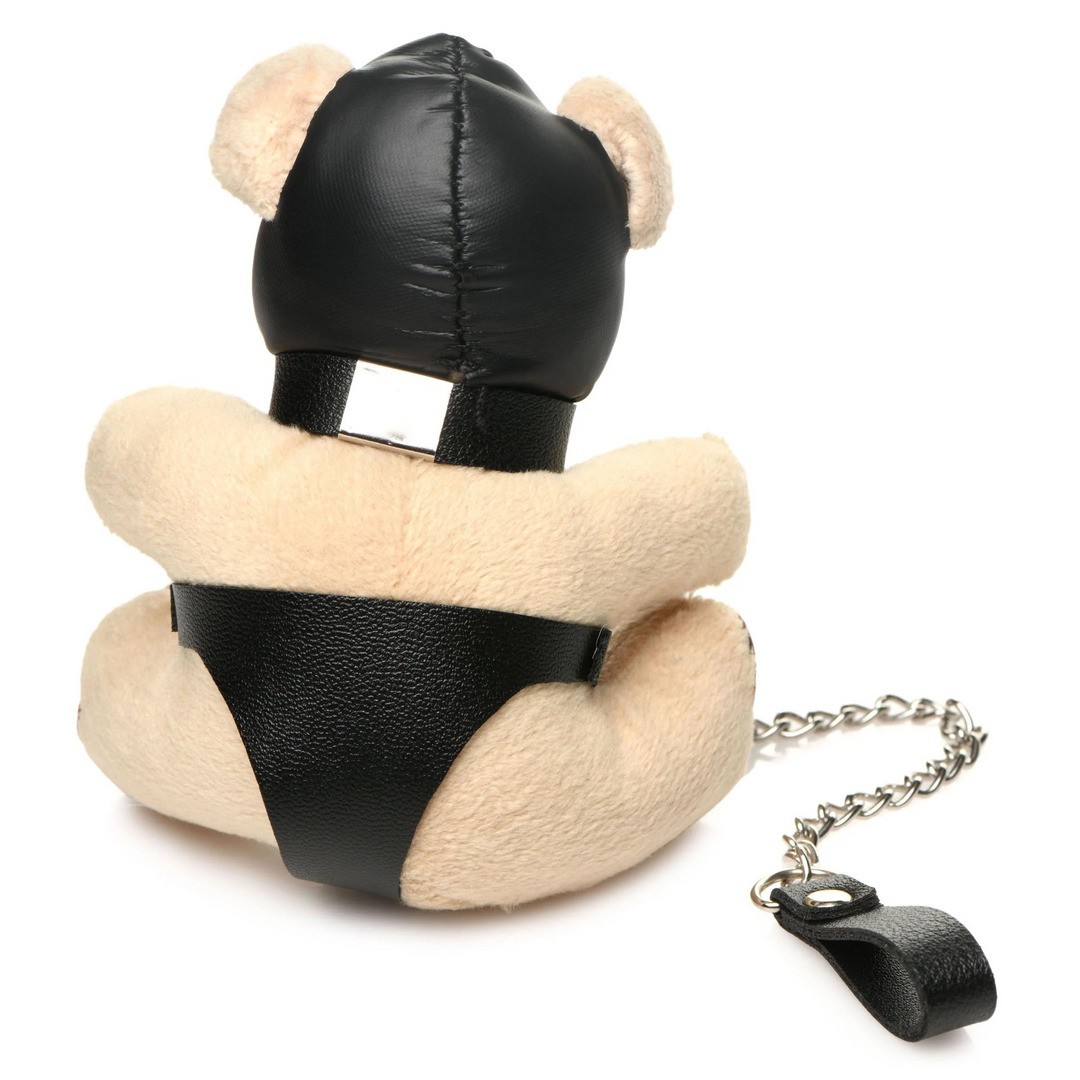 HOODED TEDDY BEAR KEYCHAIN - TAN