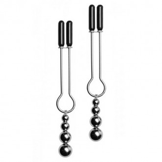 DECORATIVE NIPPLE CLAMP SET WITH TRIPLE BEADS