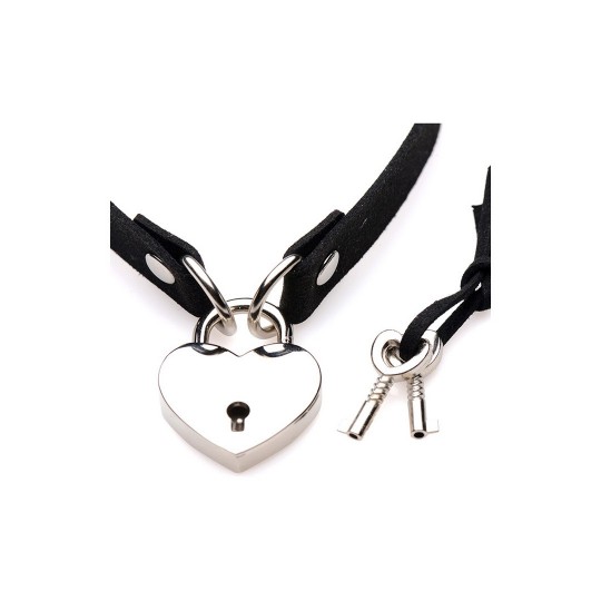 LOCK-IT - CHOKER WITH HEART LOCK AND KEY