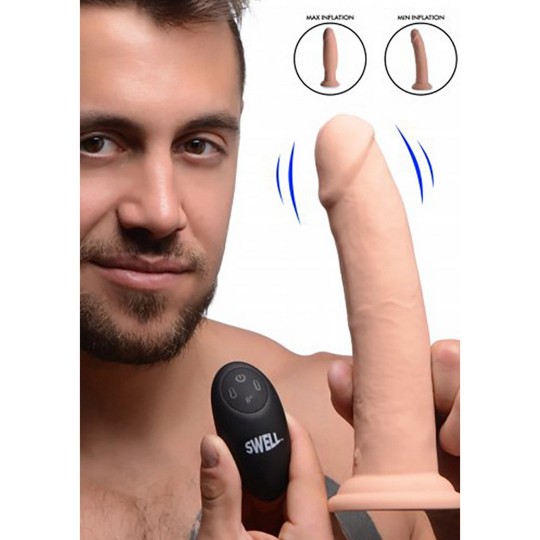 SWELL - INFLATABLE AND VIBRATING SILICONE DILDO - 7 / 18 CM