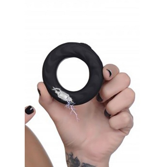 E-STIM PRO - SILICONE VIBRATING COCKRING + REMOTE CONTROL