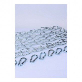KIT 4 X 120 CM LARGE LINK CHAIN + 8 CARABINERS