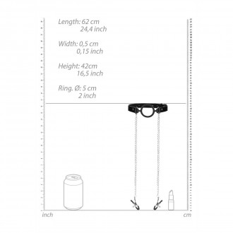 O-RING BALL GAG WITH NIPPLE CLAMPS