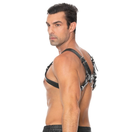 BULLDOG LEATHER CHEST HARNESS - S/M