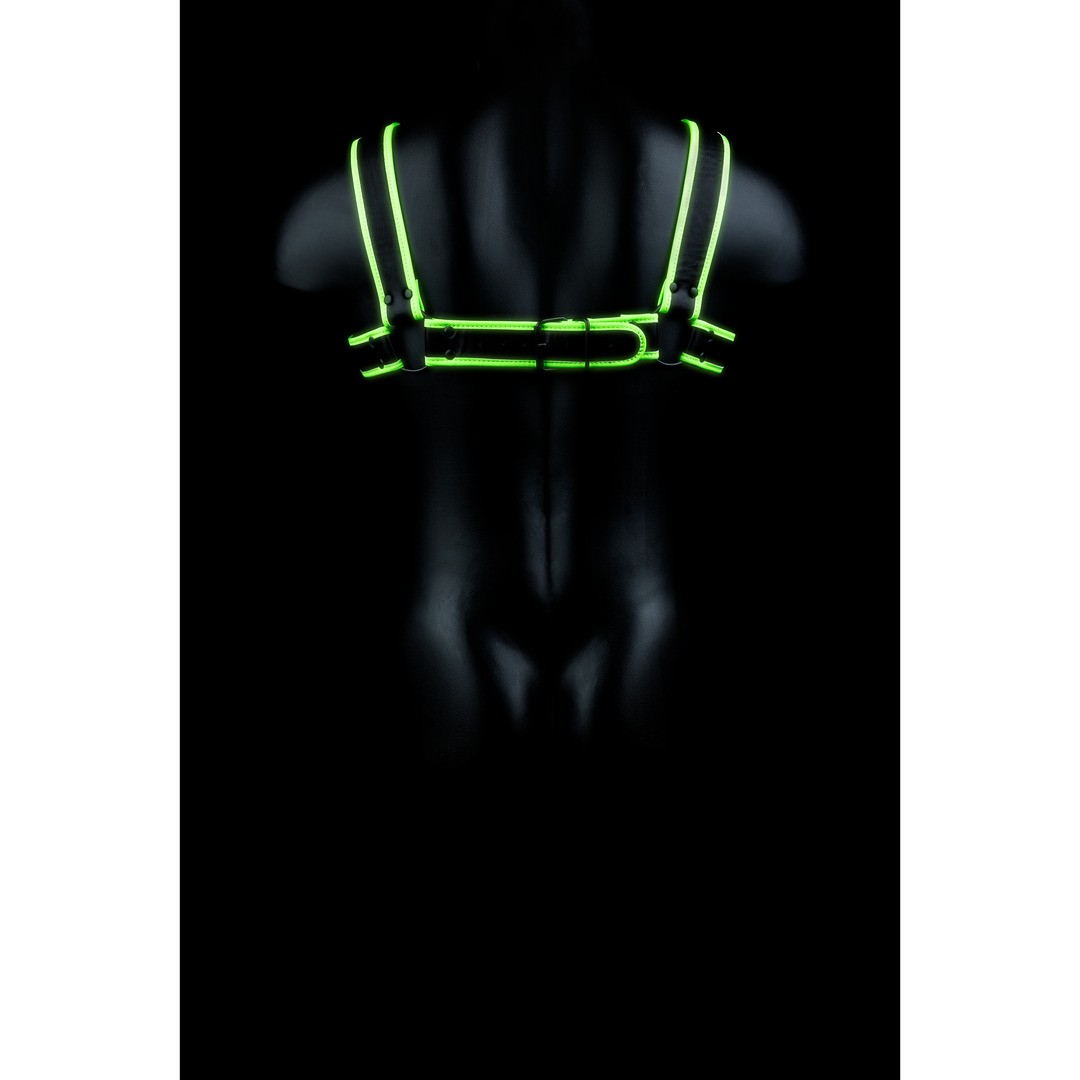 CHEST BULLDOG HARNESS - GLOW IN THE DARK - L/XL