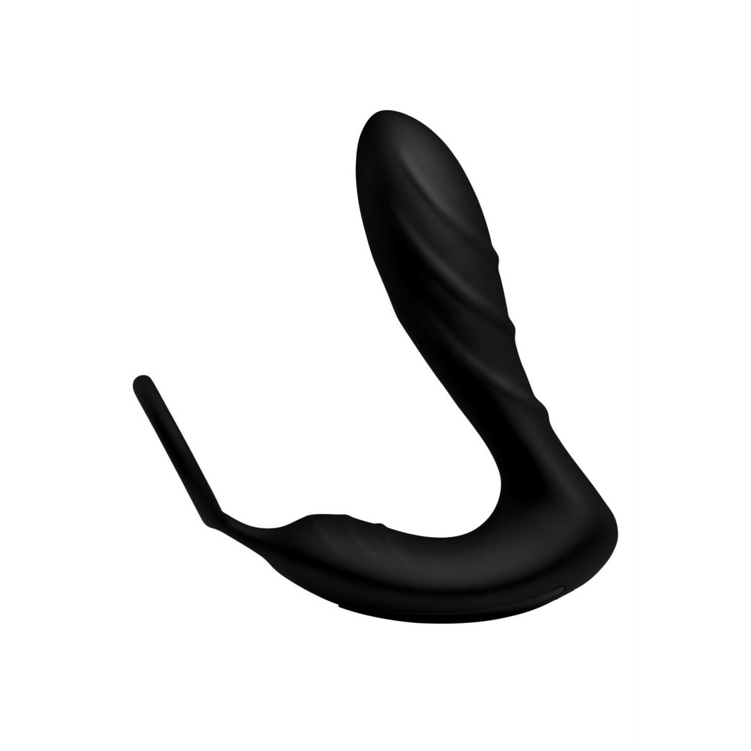 SILICONE PROSTATE VIBRATOR AND STRAP WITH REMOTE CONTROL