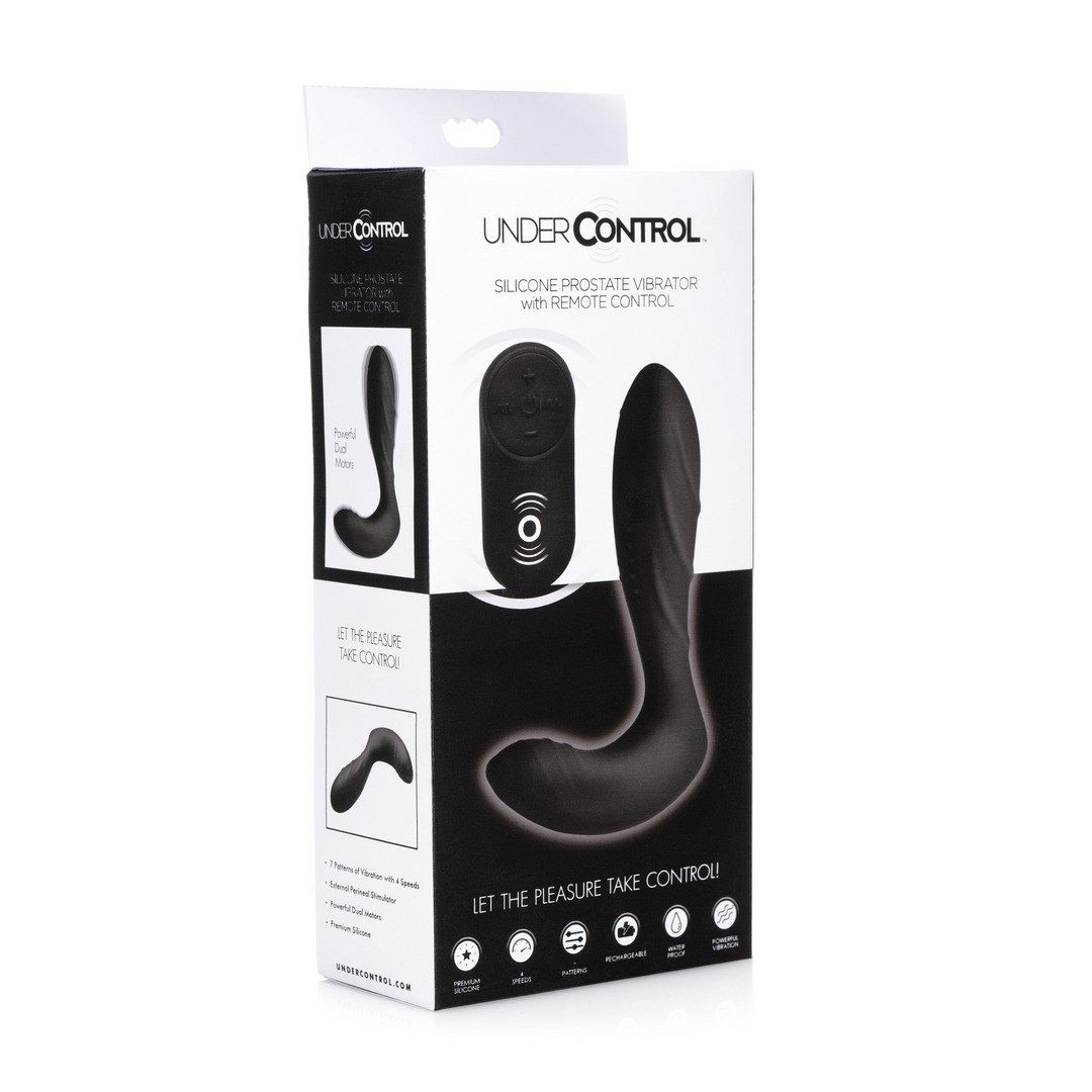 SILICONE PROSTATE VIBRATOR WITH REMOTE CONTROL