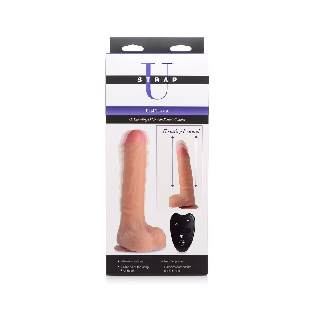 REAL THRUST - THRUSTING SILICONE DILDO WITH REMOTE CONTROL