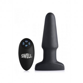 INFLATABLE VIBRATING SILICONE BUTT PLUG