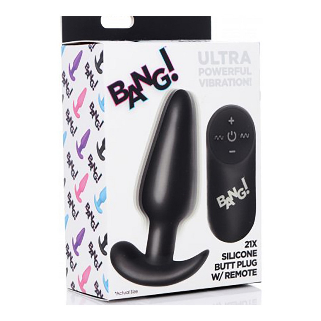 VIBRATING SILICONE BUTT PLUG WITH REMOTE CONTROL