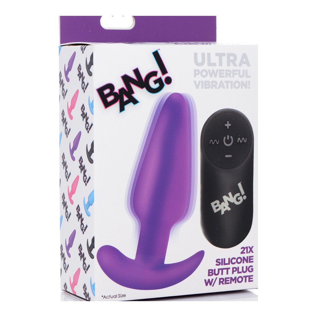 VIBRATING SILICONE BUTT PLUG WITH REMOTE CONTROL