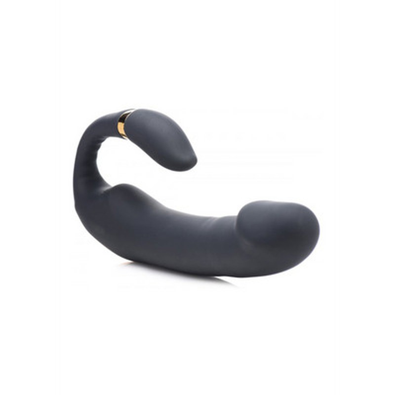 PLEASURE - SILICONE VIBRATOR WITH CLITORIS STIMULATOR