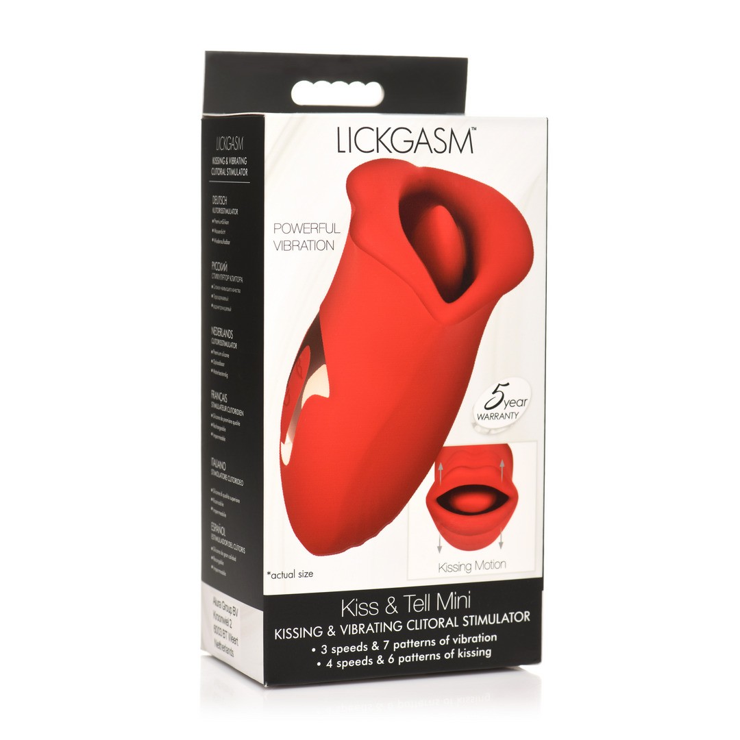 KISS AND TELL - SILICONE KISSING AND VIBRATING CLITORAL STIMULATOR - RED