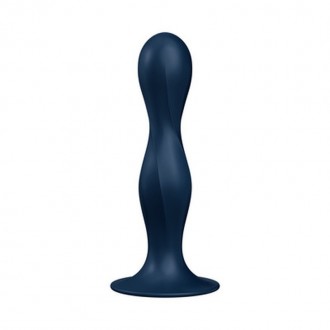 DOUBLE BALL-R - WEIGHTED DILDO - DARK BLUE