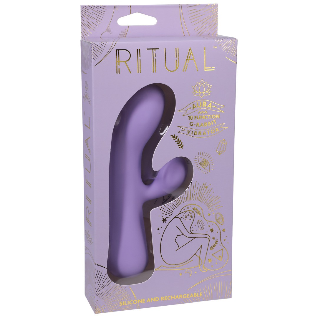 AURA - RECHARGEABLE SILICONE RABBIT VIBE - LILAC