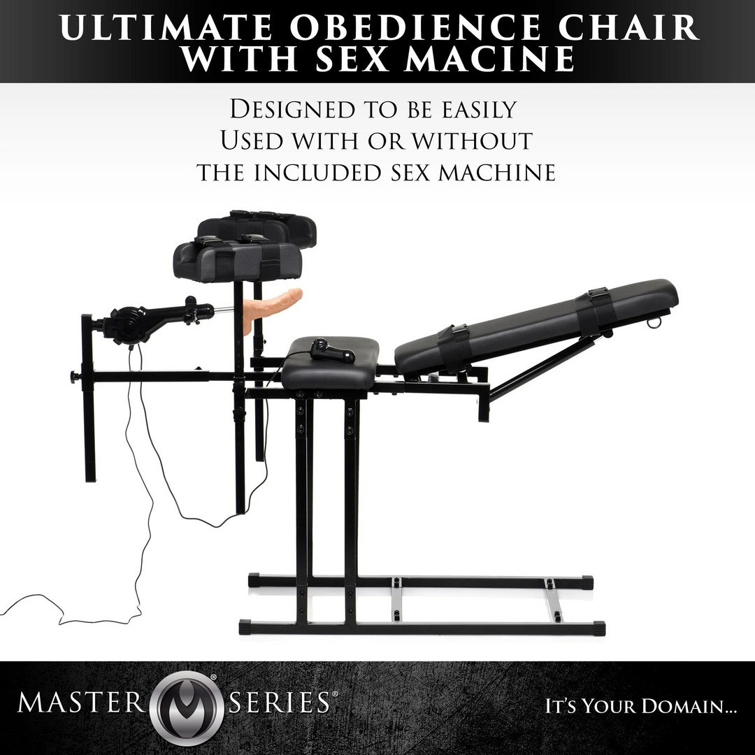 MS OBEDIENCE CHAIR WITH SEX MACHINE - BLACK