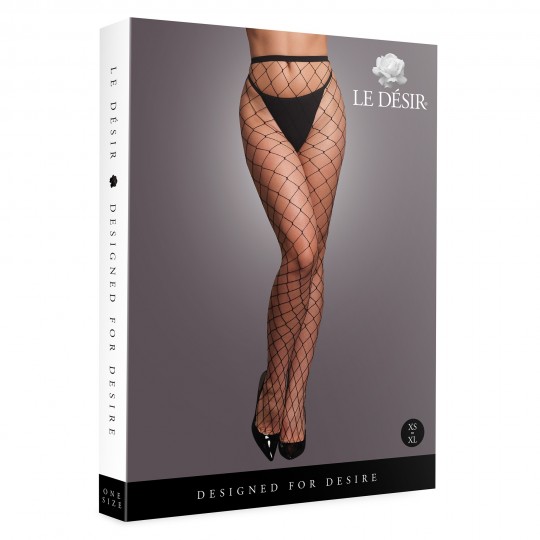 PANTY WITH BIG FISHNET STRUCTURE - OS - BLACK