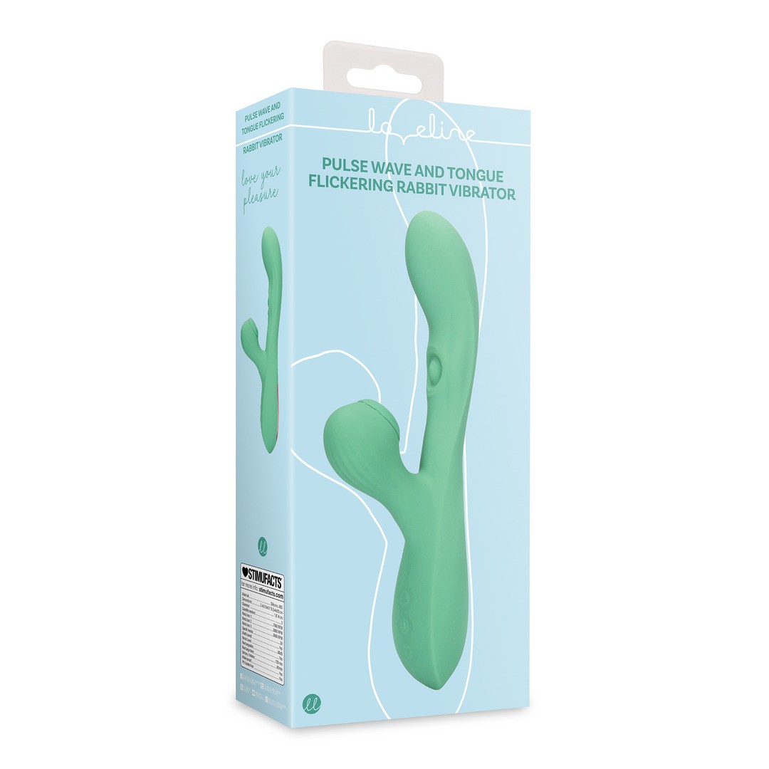 PULSE WAVE AND TONGUE FLICKERING RABBIT VIBRATOR - BLUE GRASS