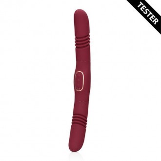 DOUBLE-SIDED THRUSTING VIBRATOR - MERLOT GRAPE - TESTER