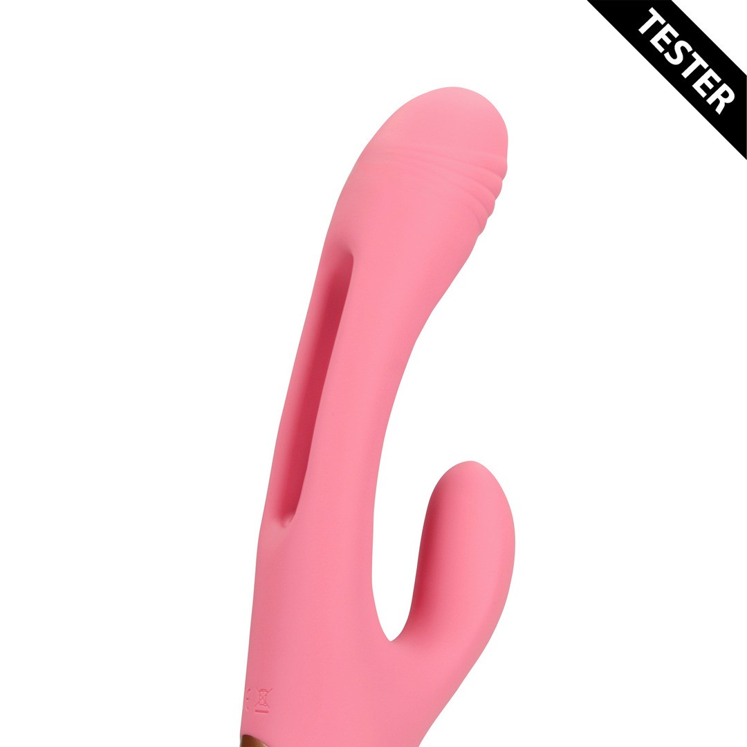 FLAPPING G-SPOT RABBIT VIBRATOR - PINK ARABESQUE - TESTER