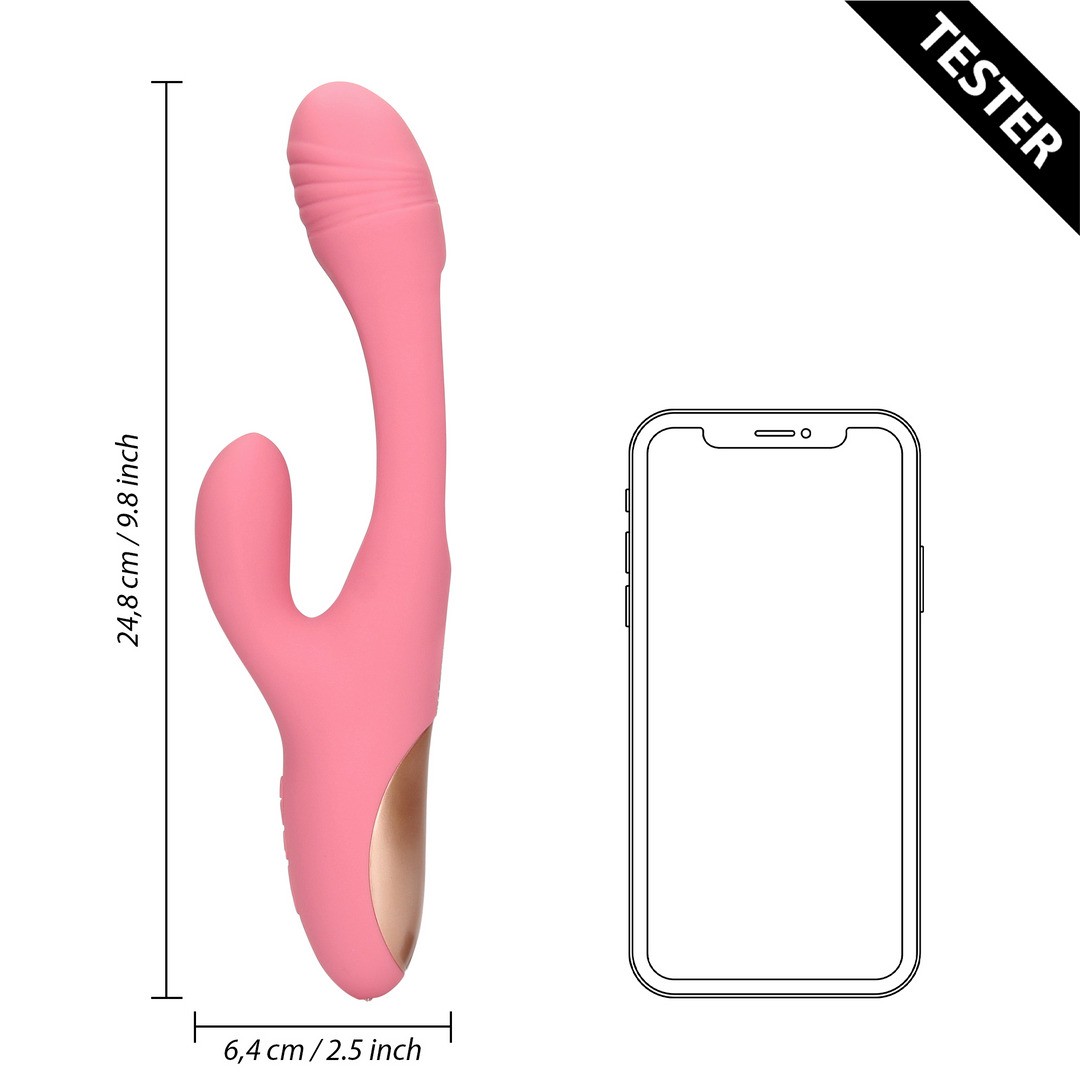 FLAPPING G-SPOT RABBIT VIBRATOR - PINK ARABESQUE - TESTER