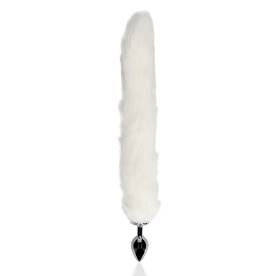 FOX TAIL WITH METAL BUTT PLUG - WHITE