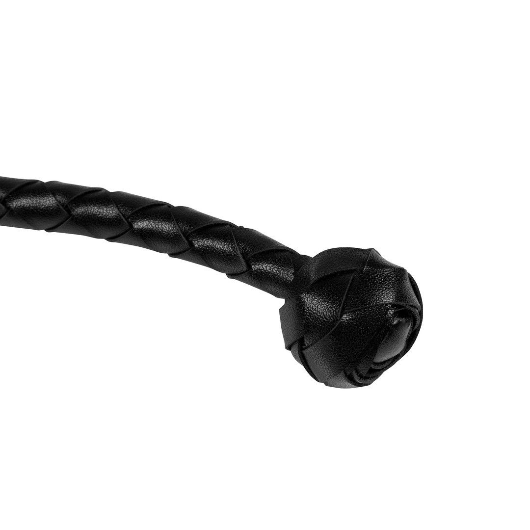 PU LEATHER WHIP WITH KNOT DETAIL - BLACK