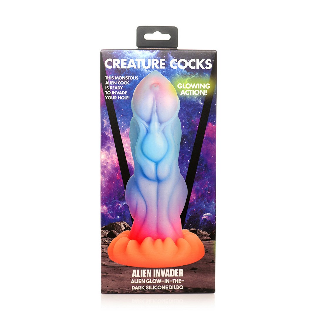 ALIEN INVADER - ALIEN GLOW-IN-THE-DARK SILICONE DILDO