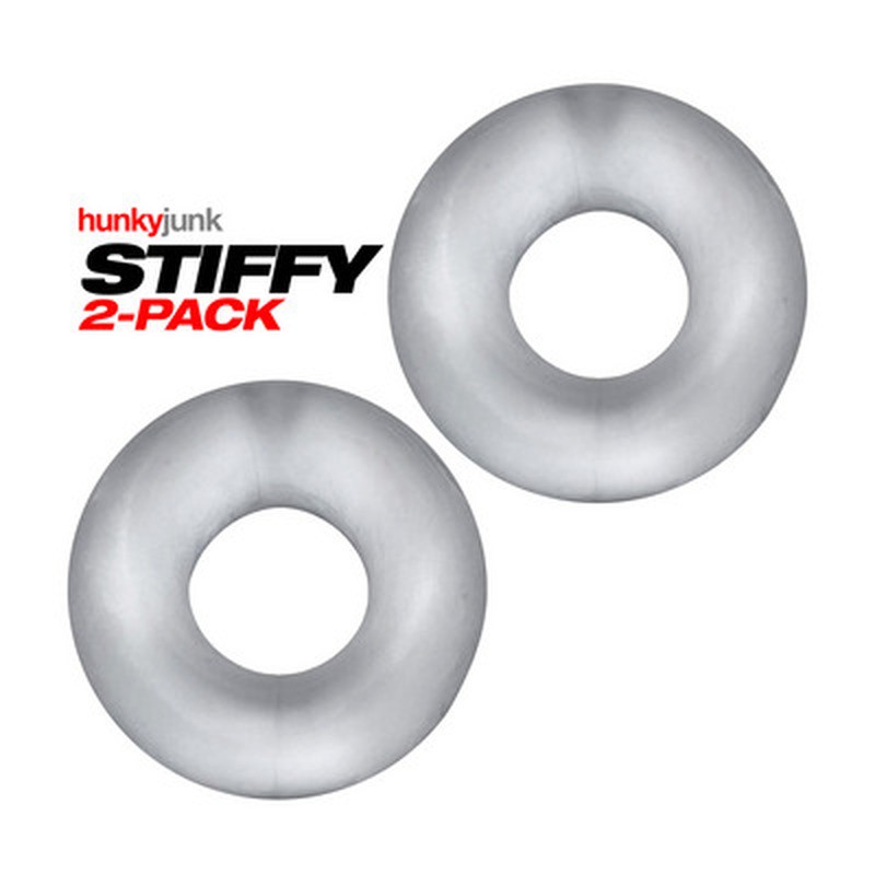 STIFFY - 2-PACK NO-ROLL COCKRINGS - CLEAR ICE